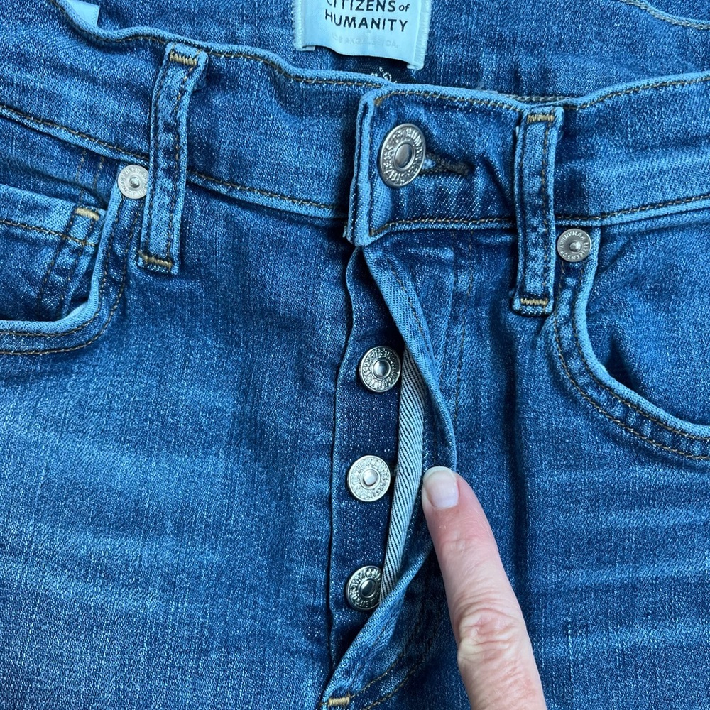 Citizens of Humanity Jeans Isola Cropped Boot Button Fly Raw Hem Size 25 - Picture 6 of 12
